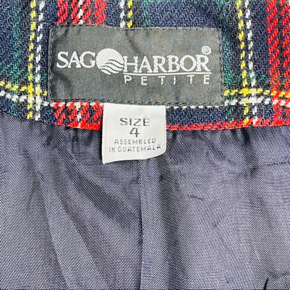 Sag Harbor Petite plaid jacket velvet collar 4P - Picture 10 of 13